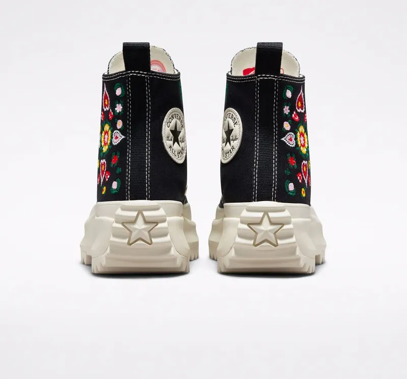 Converse Run Star Hike Platform Floral Embroidery Black/egret/midnight Clover (A02192C)