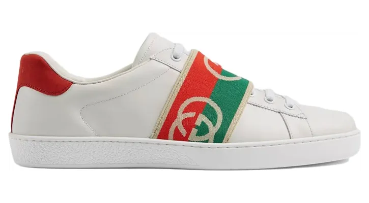 Gucci Ace Elastic Web Interlocking GG White (643488 1XGF0 9066)
