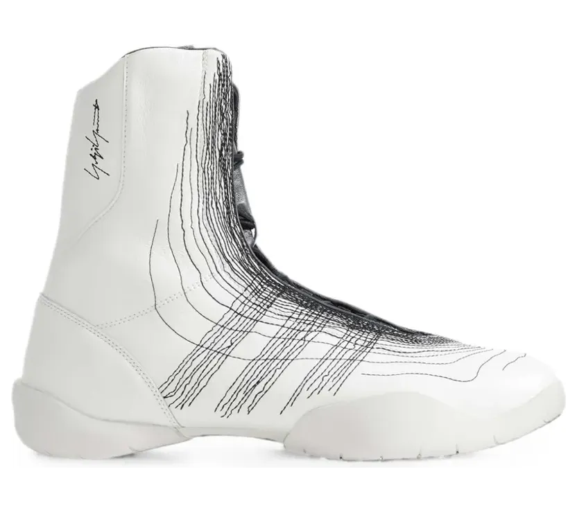 Sneakers Y-3 Regu Embroidery Off White/ Black/ Aluminum (KI7816)