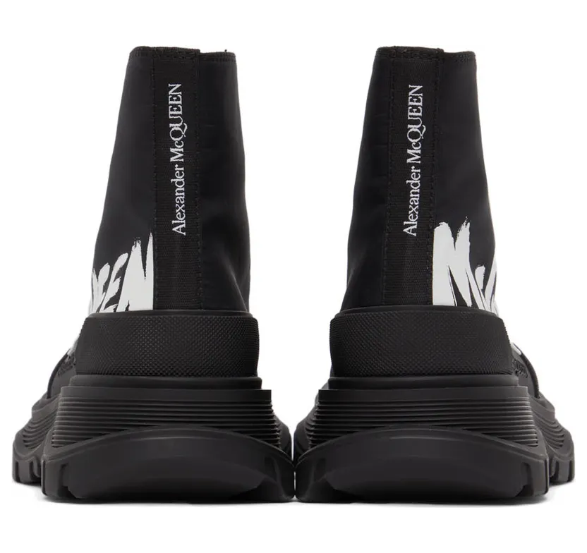Alexander McQueen Black Logo Tread Slick High Sneakers (676718W4RQ2) (4)