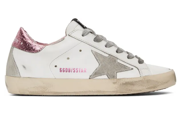 Golden Goose White and Pink Superstar Sneakers (F00102.F000715.10386)