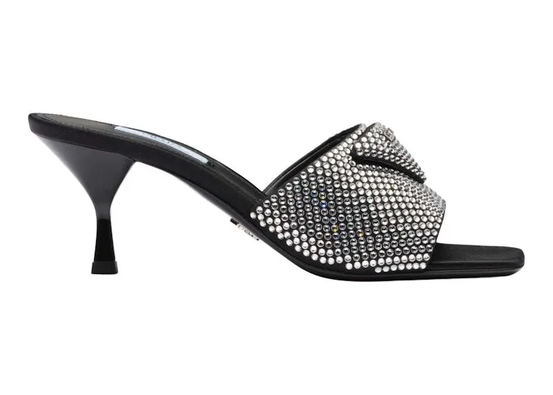 Prada 65mm Crystal Heeled Sandals Black Satin (1XX608_2AWL_F0T7O_F_065)