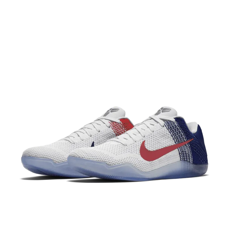 Nike Kobe 11 Elite Low USA White/University Red-Deep Royal Blue-Metallic Silver (822675-184)