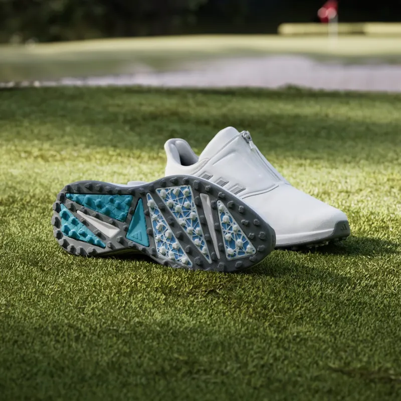 adidas Solarmotion BOA 24 Spikeless Golf Cloud White Silver Metallic Blue Burst (IF0284)