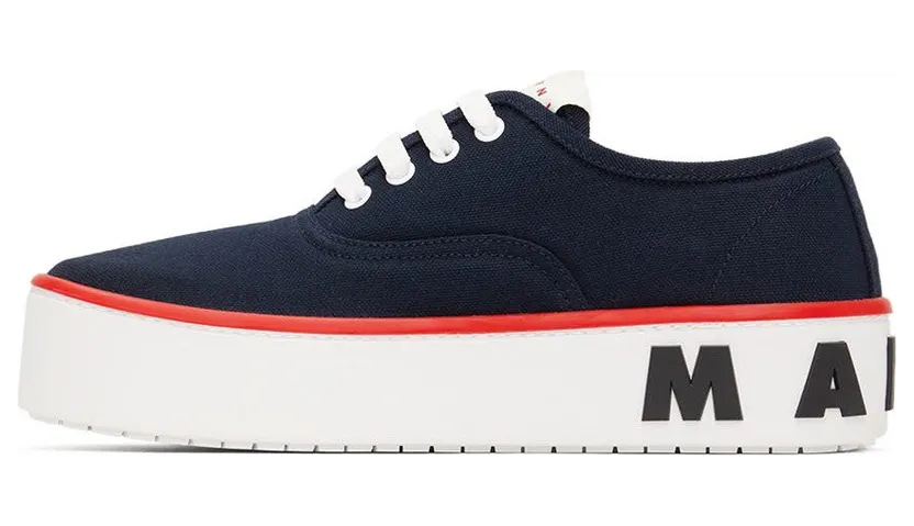 Marni Navy Maxi Logo Paw Sneakers (SNZU009503 P3571) (3)