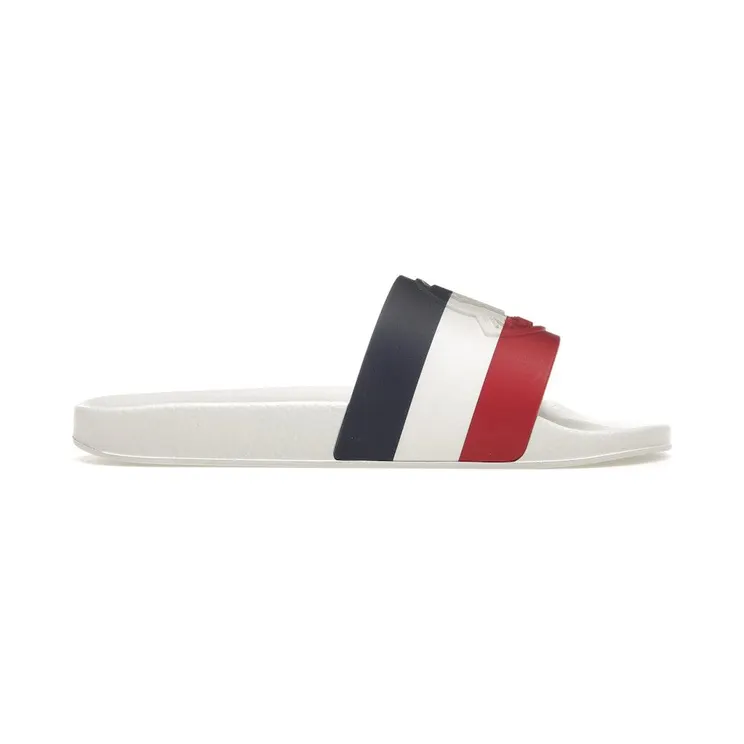 Moncler Basile Pool Slides White Tricolour (C7000001A49998)