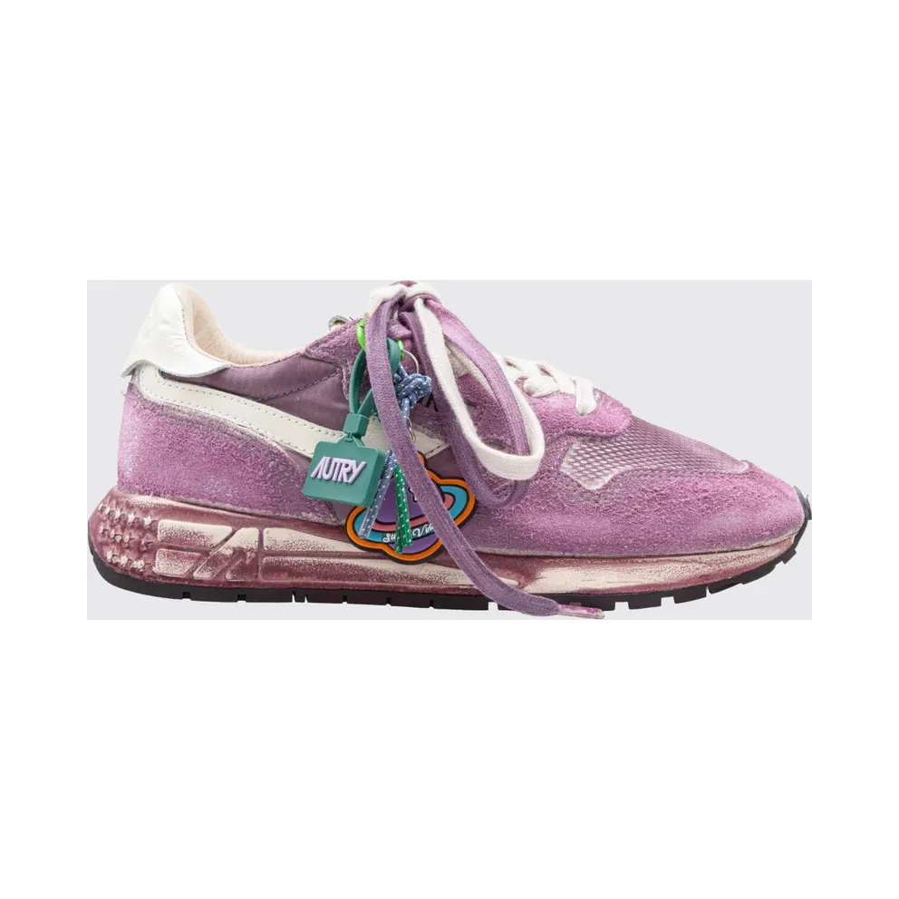 Autry Reelwind Super Vintage Bicolor Low-Top in Suede and Mesh Pink (WVLWYG05)