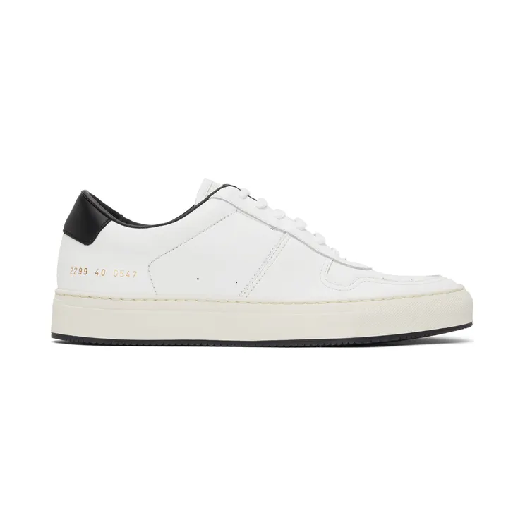Common Projects White & Black BBall ’90 Low Sneakers (2299)