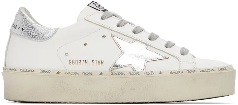 Golden Goose White & Silver Super-Star Classic Sneakers (GWF00118.F000329.80185)