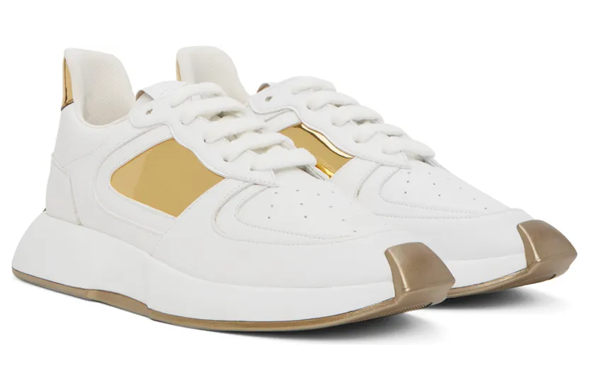 Giuseppe Zanotti White & Gold Ferox Sneakers (RM20033-91680) (4)