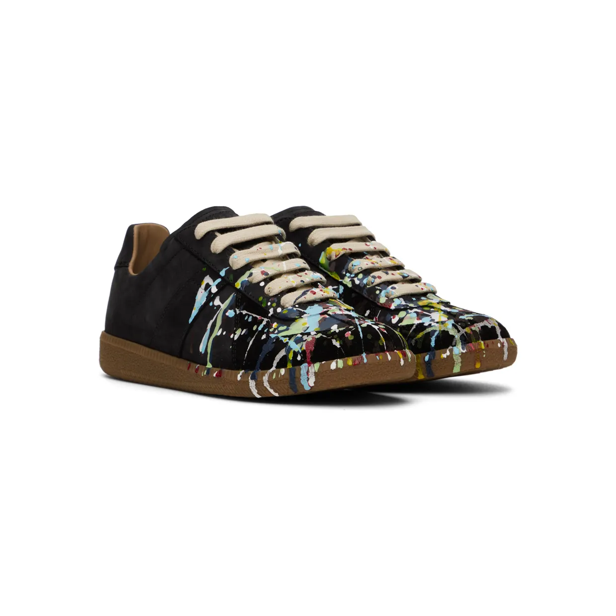 Maison Margiela Black Replica Paint Sneakers (S58WS0101 P1892) (4)