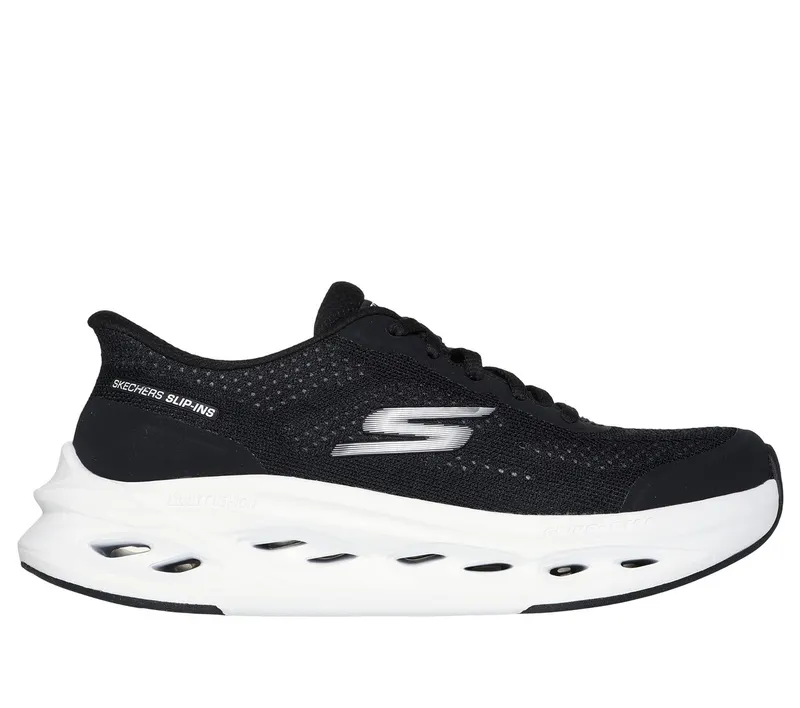Skechers Slip-ins: Max Cushioning Glide-Step “Hartford Sneaker Black / White” (129403BKW)