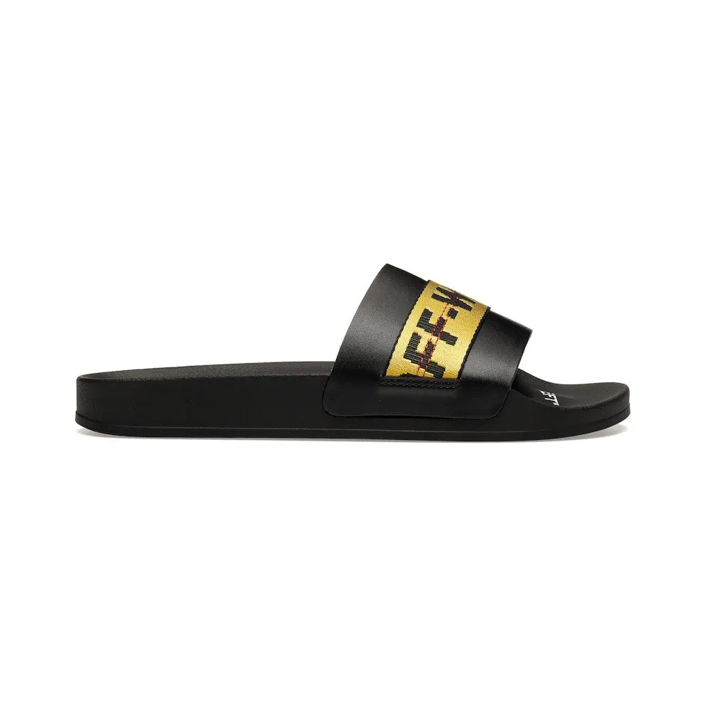 OFF-WHITE Industrial Belt Slides Black Yellow (OMIA088F21FAB0031018)