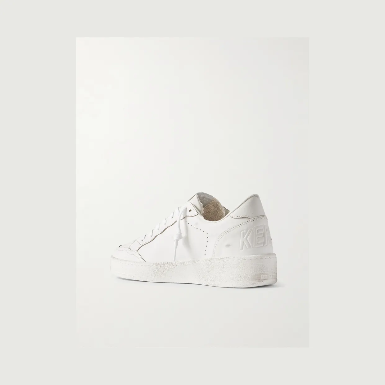 Golden Goose Ball Star Distressed Leather Sneakers White (GMF00804.F007322) (4)