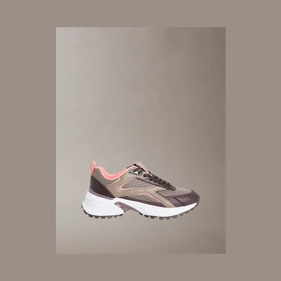Calvin Klein Trailblazer — Mesh Mix Runner “ROCKY BROWN/DESERT TAUPE/PEACH” (HW0HW030020J1)