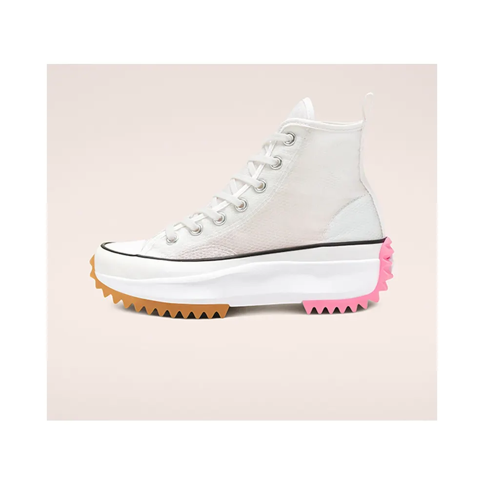 Converse Run Star Hike High Concrete Heat White White/Black-Electric Blush (167851C)