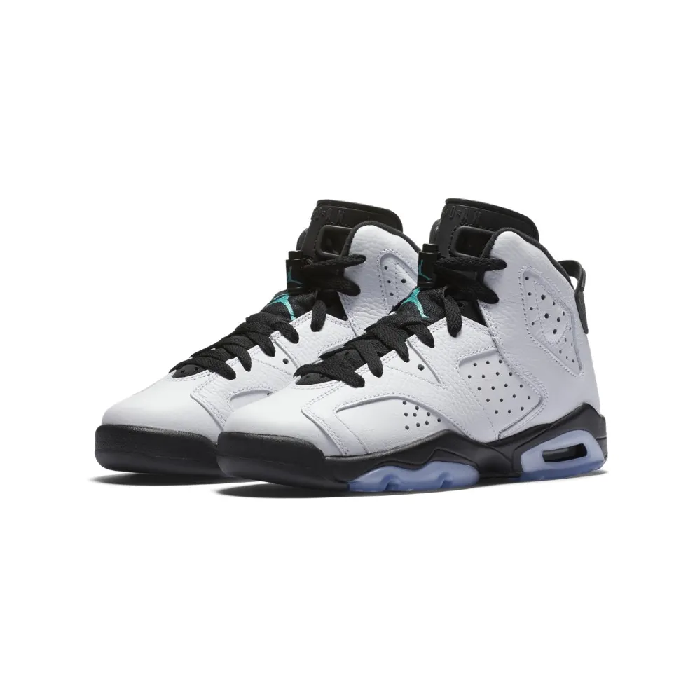 Jordan 6 Retro White Jade Black (GS) White/White-Hyper Jade-Black (384665-122)