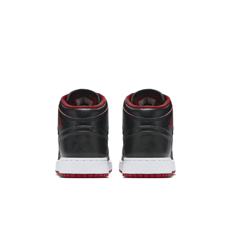 Jordan 1 Mid Lance Mountain Bred (GS) Black/White-Gym Red-Black (554725-028)