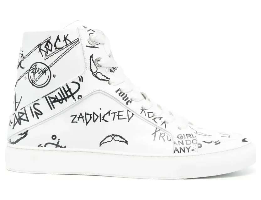 Zadig&Voltaire High Flash leren sneakers – Wit (SWSN00444)