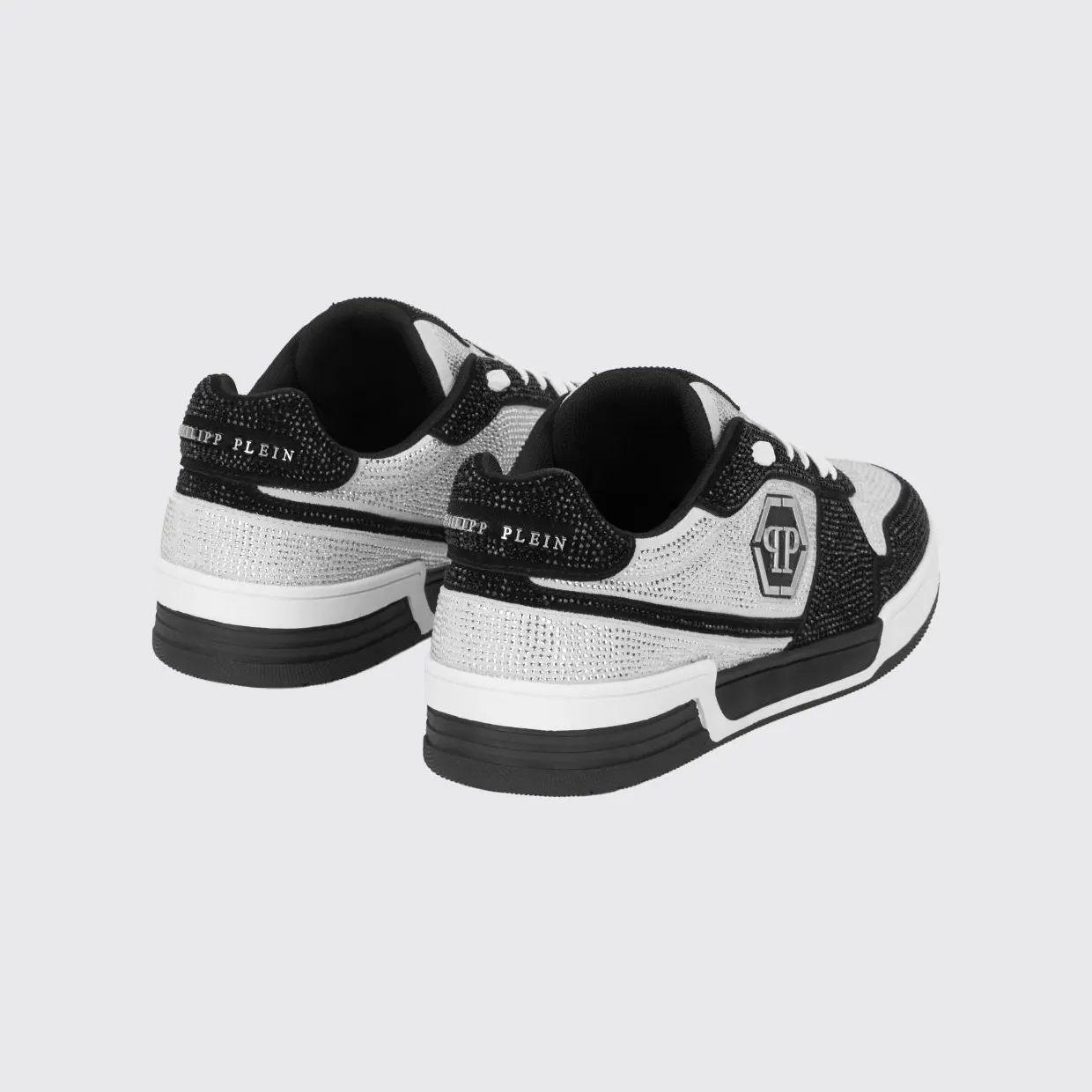 Philipp plein P-Force Leather Sneakers with Monogram and Crystals White (UAFSUSC1089PLE010N0102) (2)