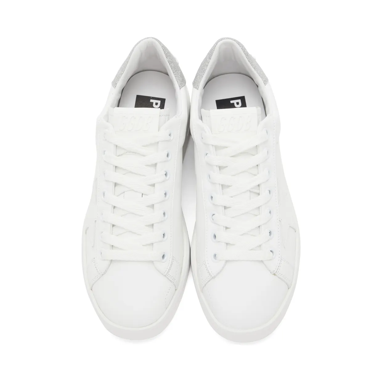 Golden Goose White & Silver Purestar Sneakers (F00197.F000538.80185) (5)