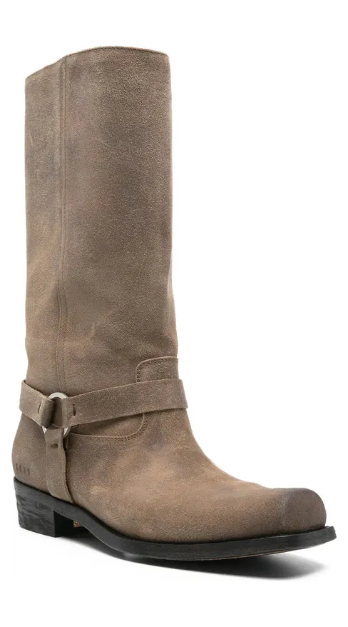 Golden Goose Buckle-strap Suede Biker “Brown” (GMF01057 F008237 15693) (4)