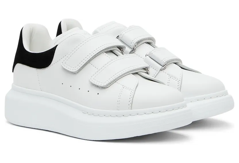 Alexander McQueen Kids White & Pink Oversized Velcro Sneakers (687070WHX12) (4)