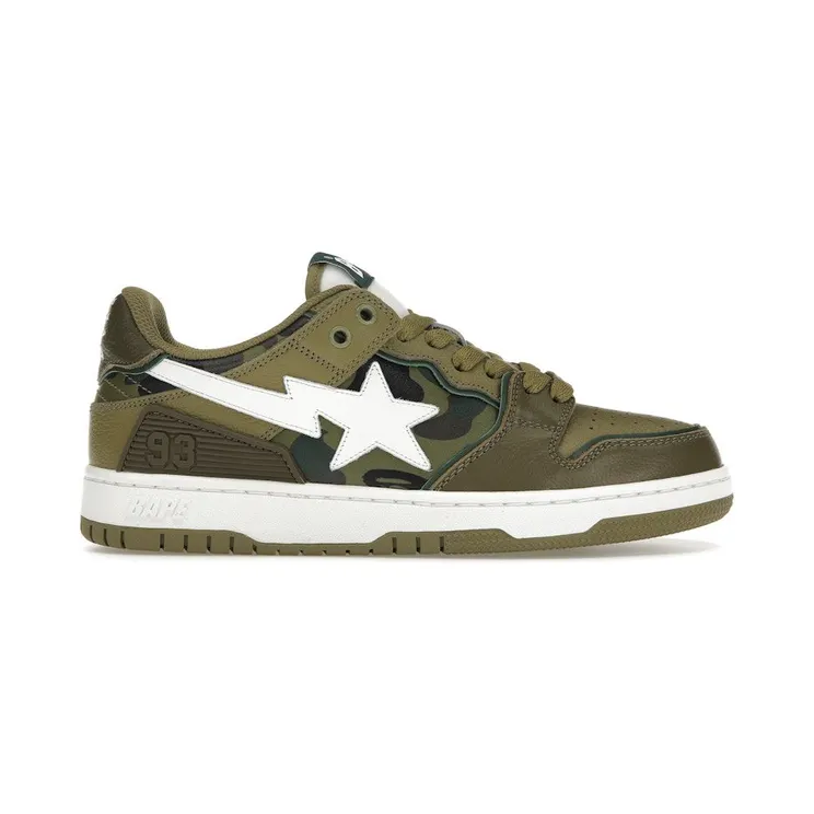A Bathing Ape Sk8 Sta Olive Drab Green Camo (1J30-191-026-OLD)