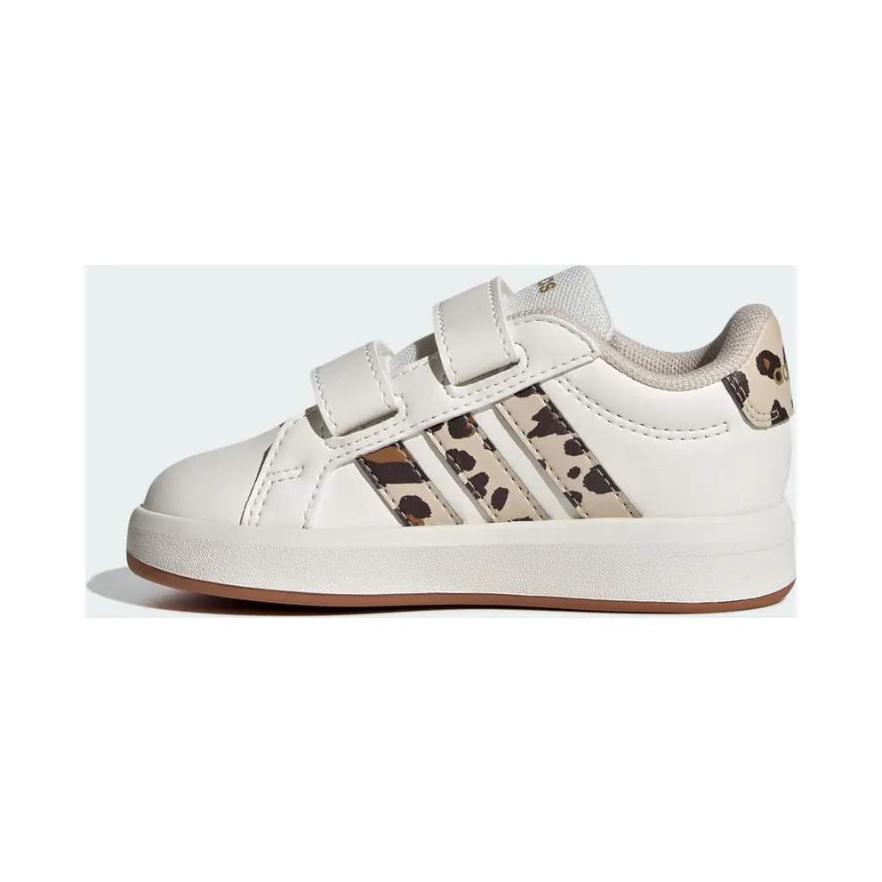Adidas Grand Court 3.0 Toddler Shoes Core White / Crystal Linen / Aurora Coffee (KJ4831)