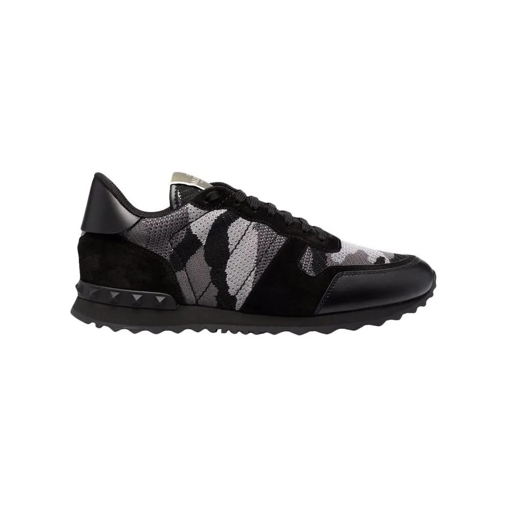 Valentino Garavani Rockrunner Mesh Fabric Camouflage Monochrome (YS0723QRK_52V)