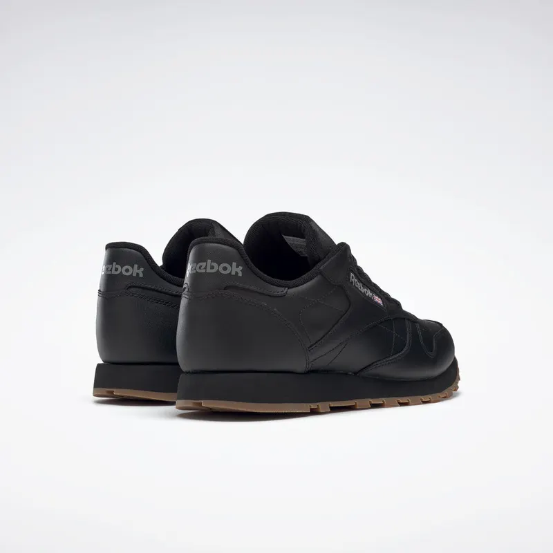 Reebok Classic Leather Shoes Intense Black / Gum