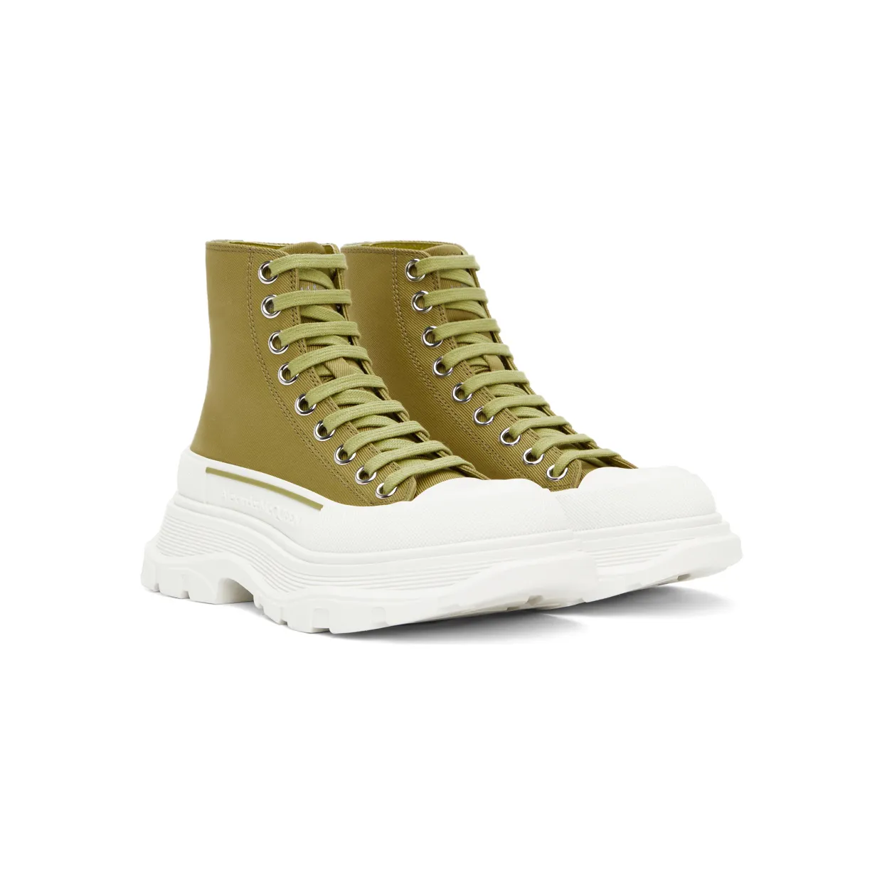 Alexander McQueen Green Tread Slick High Sneakers (697080W4U31) (4)