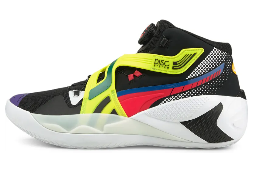 Puma Disc Rebirth basketbalschoenen Geel/Zwart (194812-02)