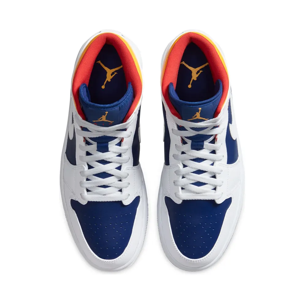 Jordan 1 Mid Royal Blue Laser Orange White/Deep Royal Blue-Track Red-Laser Orange (554724-131)
