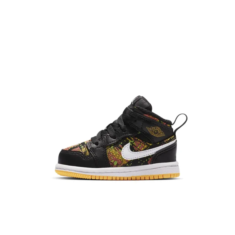 Jordan 1 Mid Black Laser Orange Bright Melon (TD) (644507-003)
