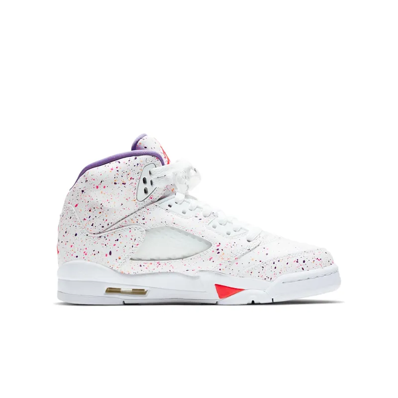 Jordan 5 Retro Easter (2020) (GS) White/Laser Crimson-Voltage Purple (CT1605-100)