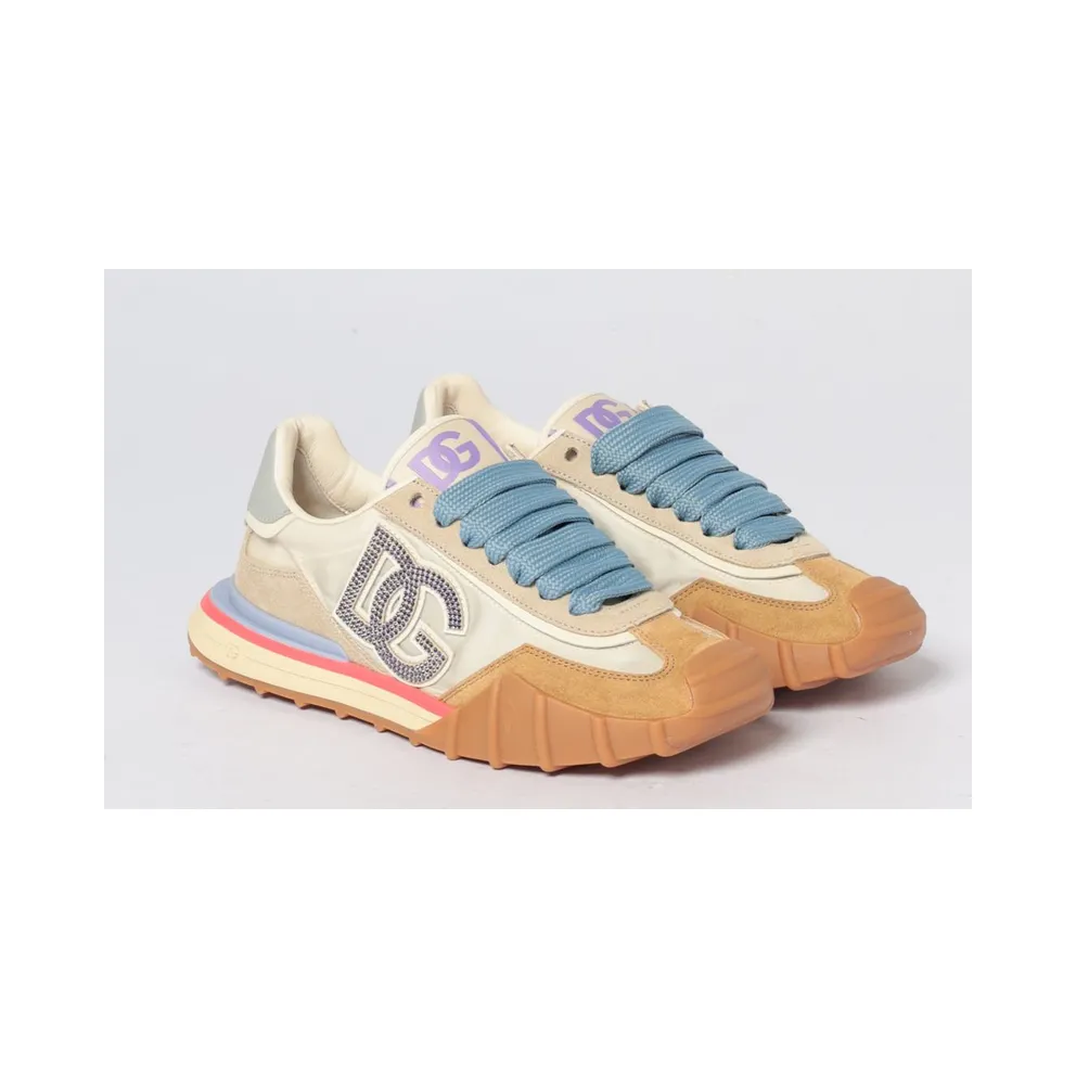 Dolce & Gabbana DG Athletic in Suede and Nylon with Rhinestones Multicolor (CK2384A6B138L794)