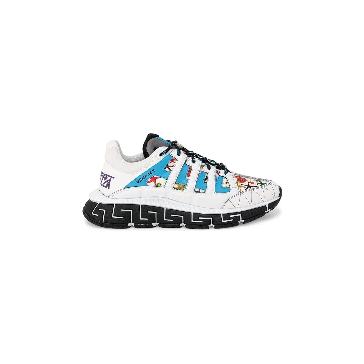 Versace Trigreca Tresor de la Mer Print White Blue Purple (W)