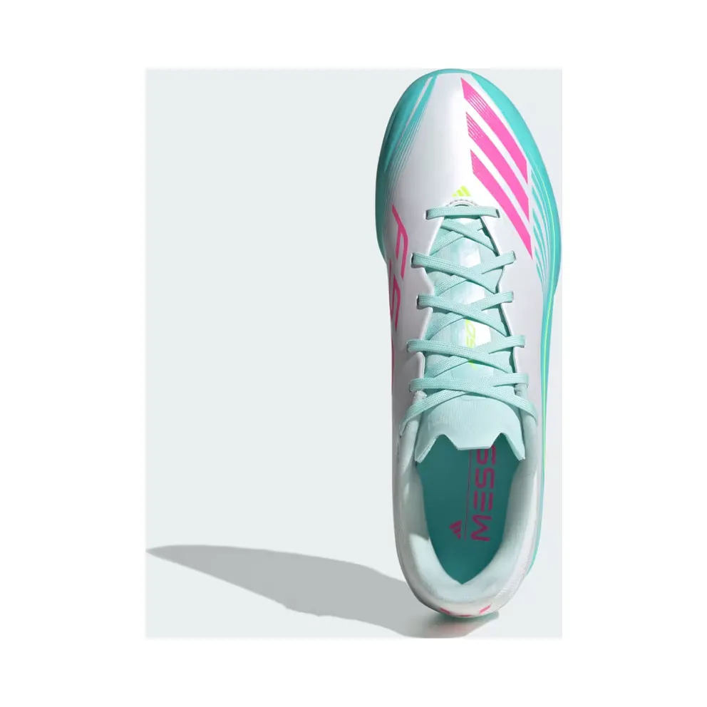 adidas F50 Messi League Turf Football “Cloud White / Lucid Pink / Flash Aqua” (JQ0937)