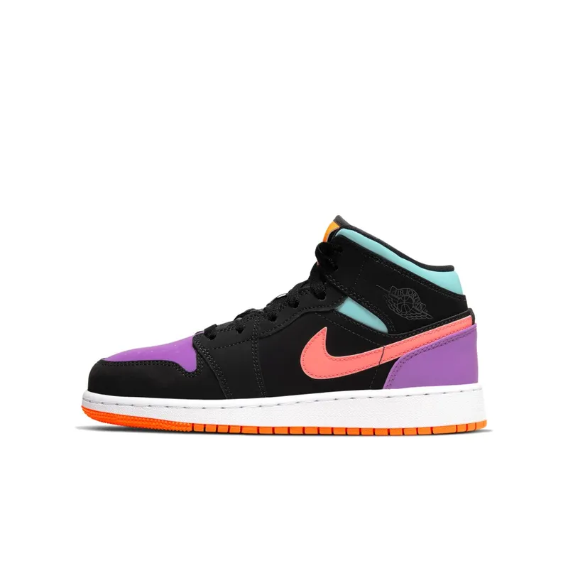 Jordan 1 Mid Multi-Color (GS) Black/Multi-Color (554725 083)