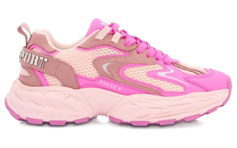 Plein Sport Pulse X sneakers met mesh en tekst – Roze (SAFSUSC0931STE003N)
