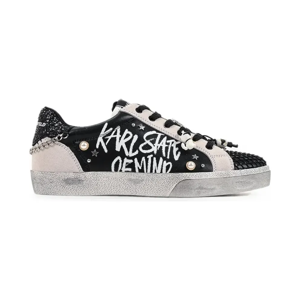 Karl Lagerfeld Skool sneakers met graffiti-print – Schwarz (KL60116S000)