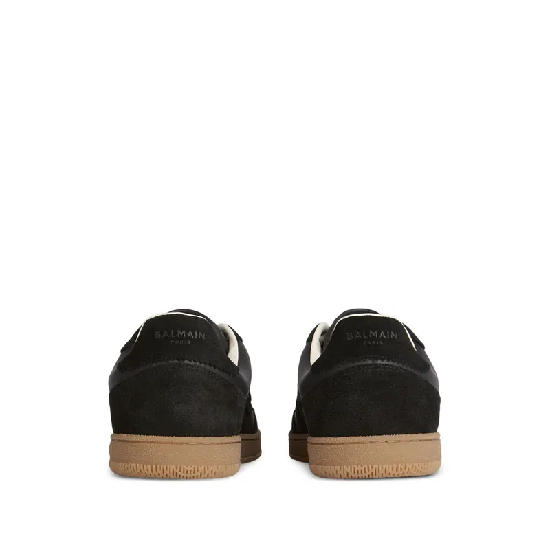Balmain Swan Suede and Smooth Leather “Black” (HM1VI360 LBEW 0PA)