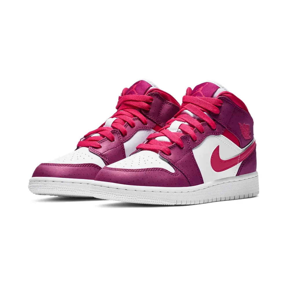 Jordan 1 Mid True Berry Rush Pink (GS) True Berry/Rush Pink-White (555112-661)
