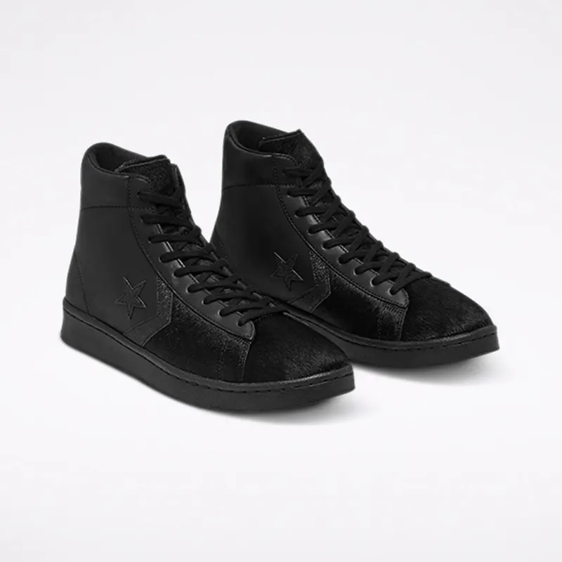 Converse Pro Leather ‘Black Pony Hair’ Black/Black/Black (165751C)