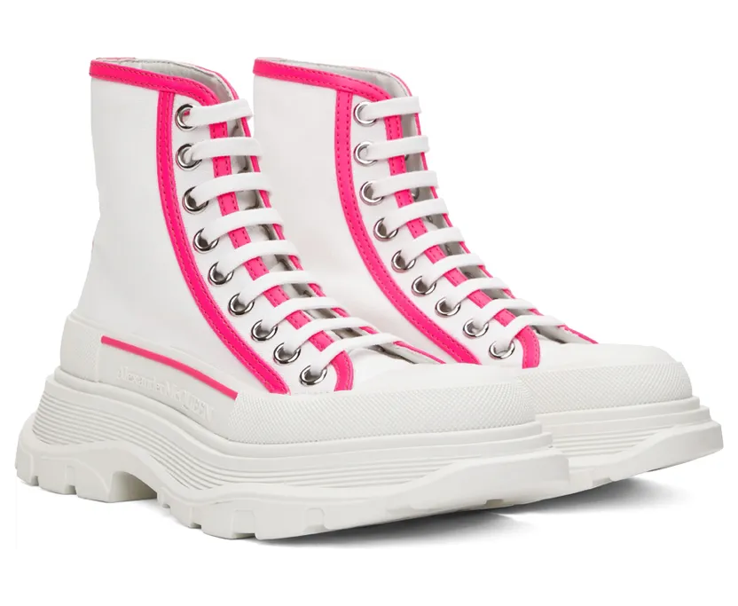 Alexander McQueen White Tread Slick High Sneakers (697082W4MV5) (4)