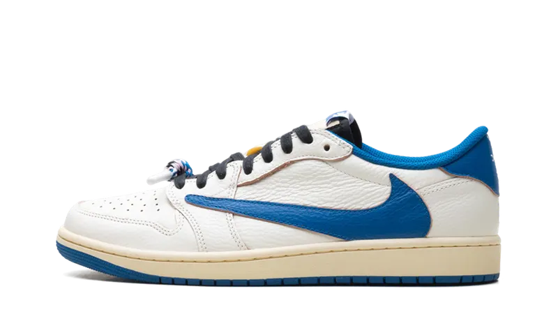 Jordan x Fragment Design Air Jordan 1 Low “Sail/Black/Muslin/Military Blue” (DM7866-104)