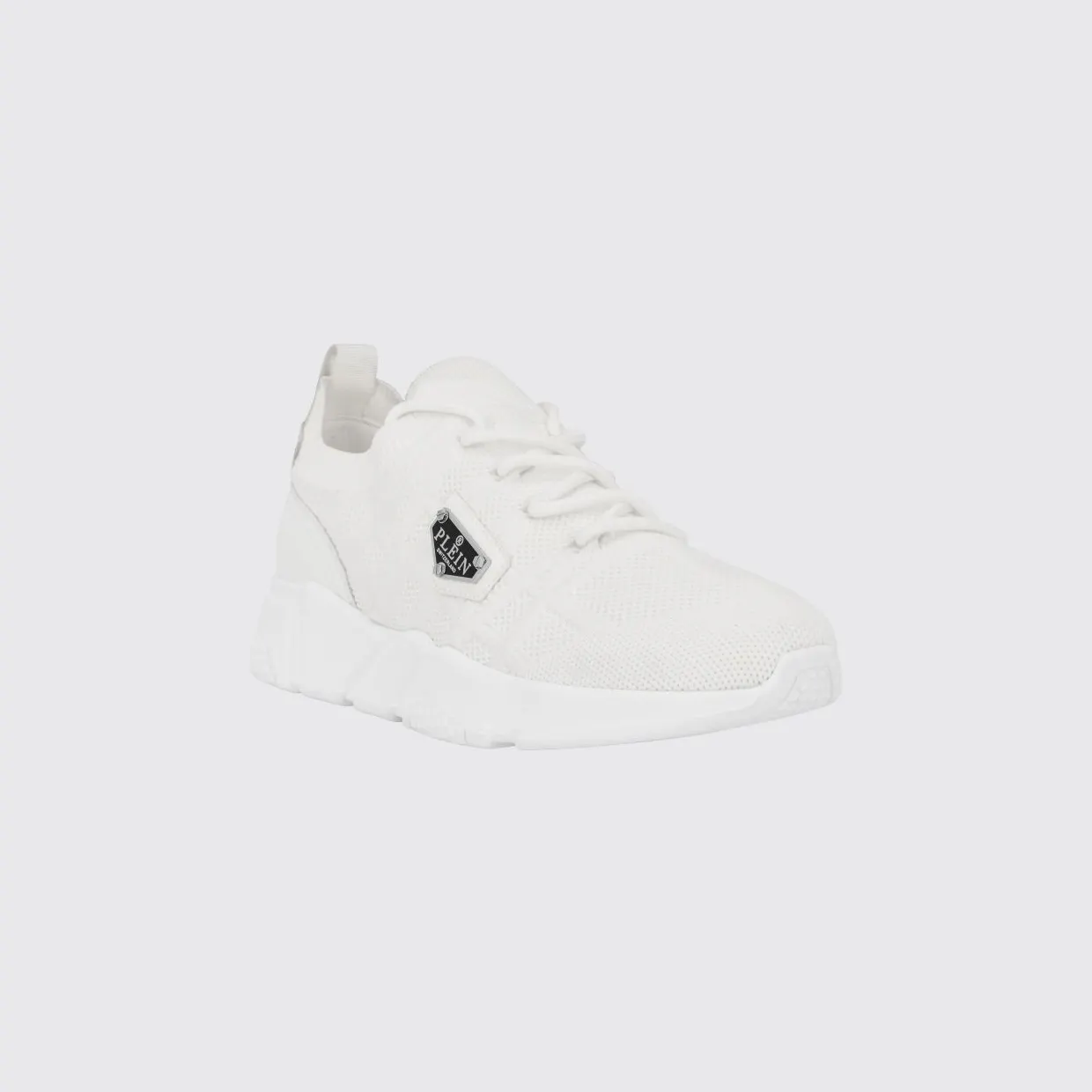 Philipp plein Low-Top Technical Mesh Sneakers with Elasticized Ankle White (UAFSUSC1076PTE003N01)