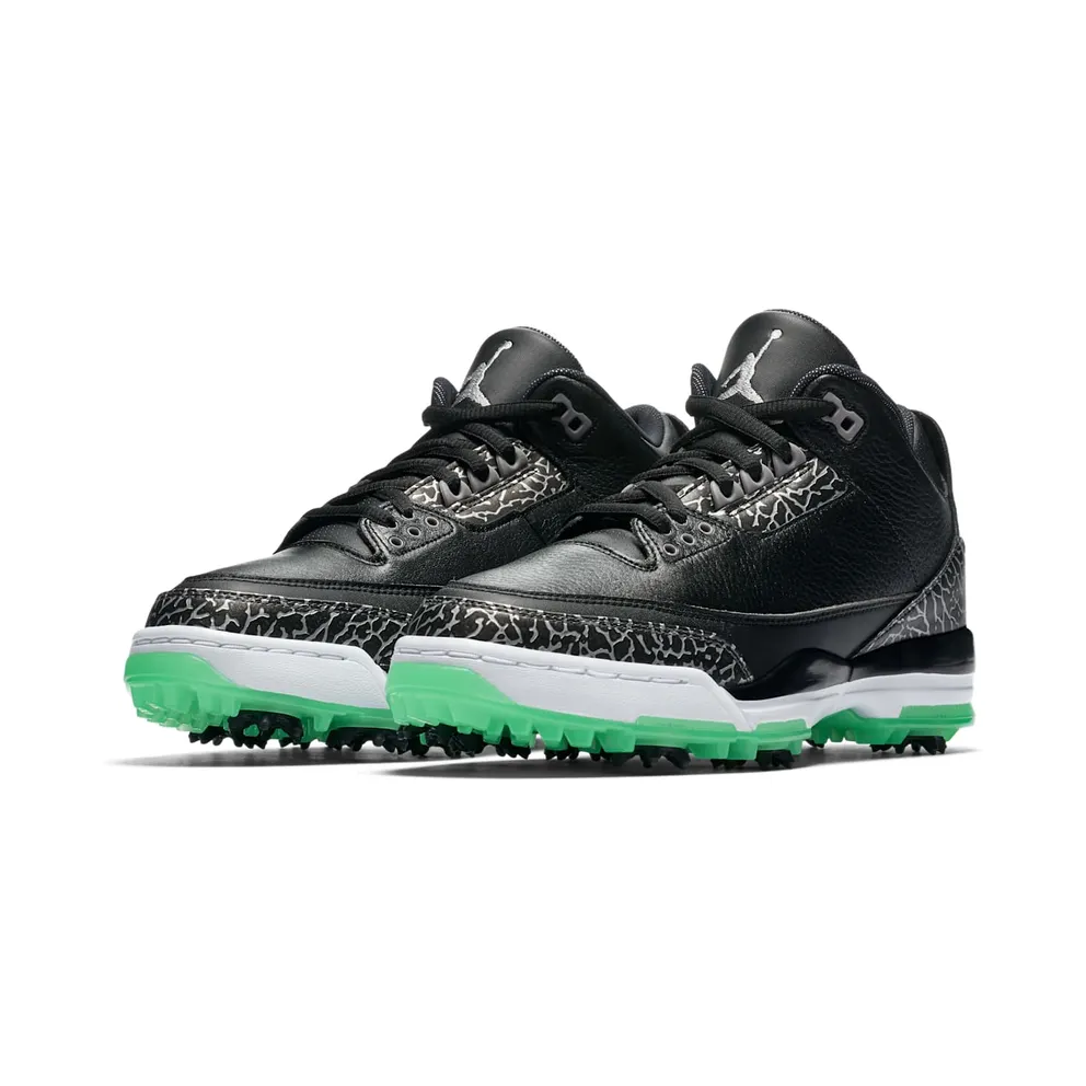 Jordan 3 Retro Golf Black Green Glow Black/Black-Green Glow (AJ3783-001)