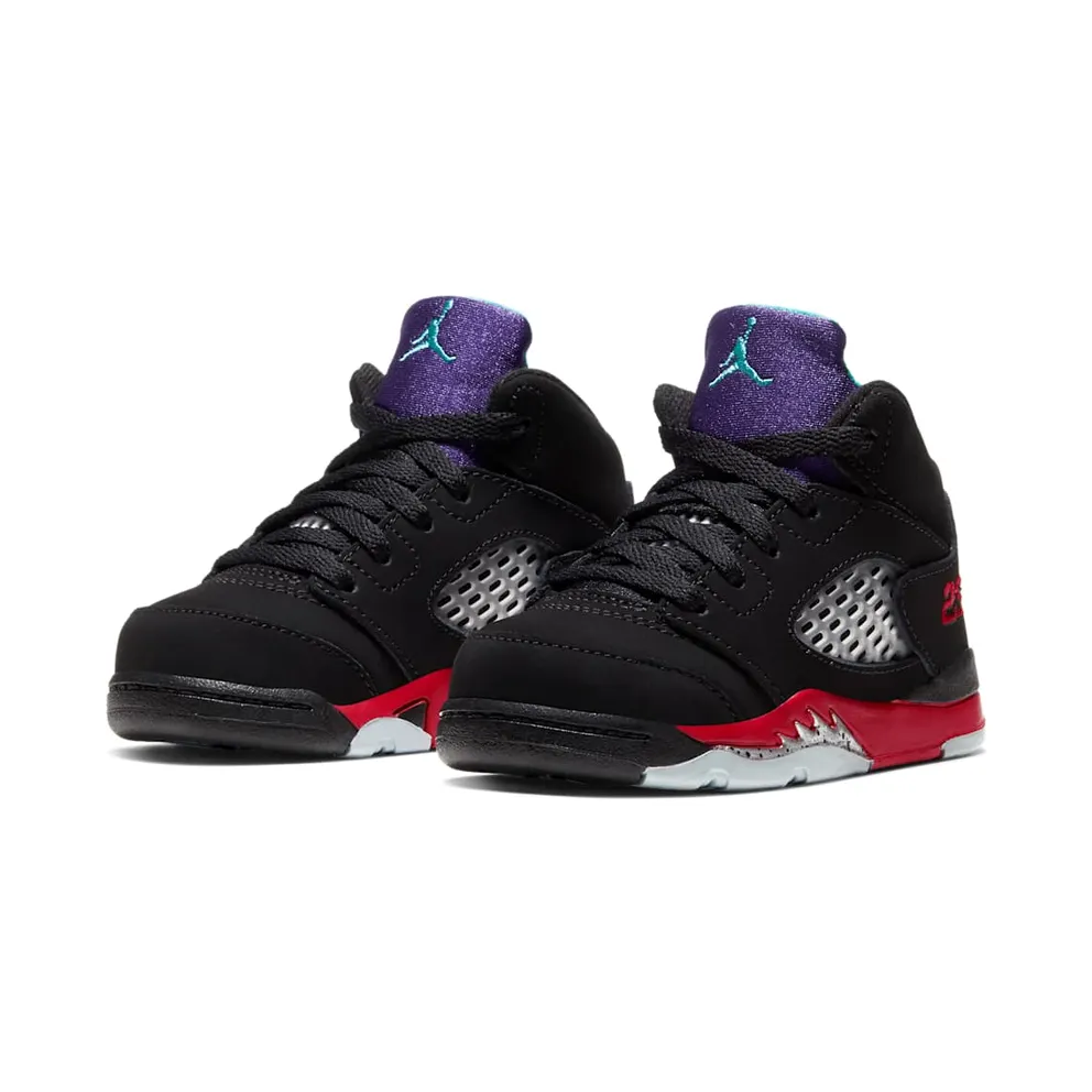 Jordan 5 Retro Top 3 (TD) Black/Fire Red-Grape Ice-New Emerald (CZ2991-001)